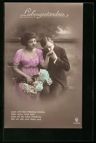 Foto-AK GL Co: Junger Mann gesteht seine Liebe