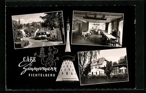 AK Fichtelberg / Fichtelgeb., Pension-Café Ernst Zimmermann
