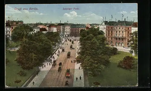 AK Berlin, Leipziger Platz aus der Vogelschau