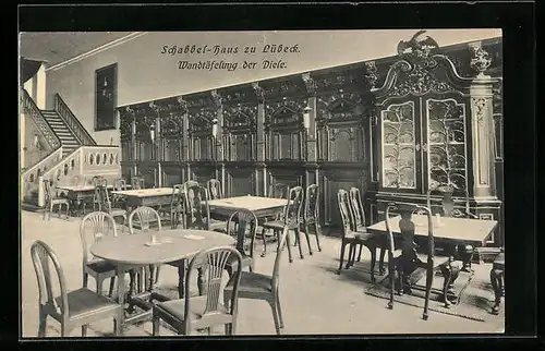 AK Lübeck, Schabbel-Haus, Wandtäfelung der Diele