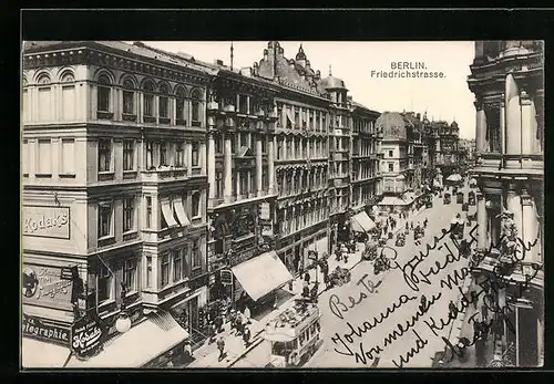 AK Berlin, Friedrichstrasse aus der Vogelschau