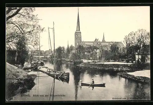 AK Lübeck, Blick von der Wipperbrücke