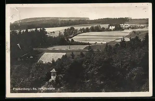 AK Frankenberg i. Sa., Lützeltal aus der Vogelschau