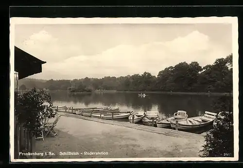 AK Frankenberg i. Sa., Ruderstation am Schilfteich