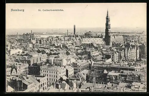 AK Hamburg, Ortspartie mit St. Catharinenkirche