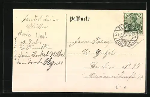 AK Berlin-Rauchfangswerder, Etablissement Waldhaus, Seepartie mit Dampfer