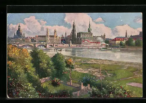 AK Dresden-Neustadt, Blick vom Japanischen Palais