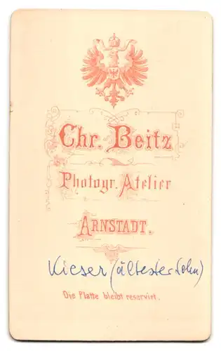Fotografie Chr. Beitz, Arnstadt, Junger Herr im Frack