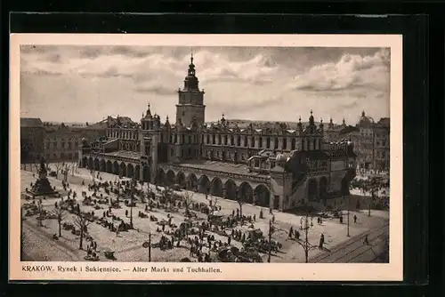 AK Krakow, Alter Markt und Tuchhallen