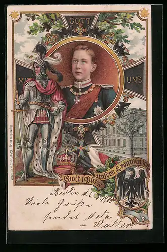 AK Kronprinz Wilhelm von Preussen, Ritter mit Schwert