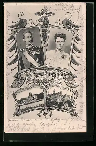 AK Potsdam, Kronprinz Friedrich Wilhelm von Preussen und Kronprinzesssin Cecilie geb. Herzogin von Mecklenburg