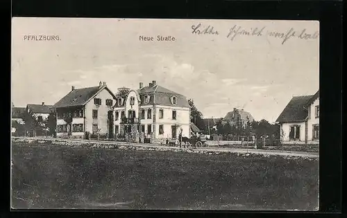 AK Pfalzburg, Neue Strasse mit Pferdewagen