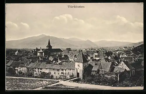 AK Türkheim, Teilansicht mit Kirche
