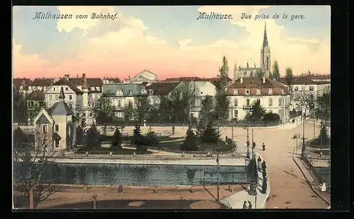 AK Mülhausen, Blick vom Bahnhof