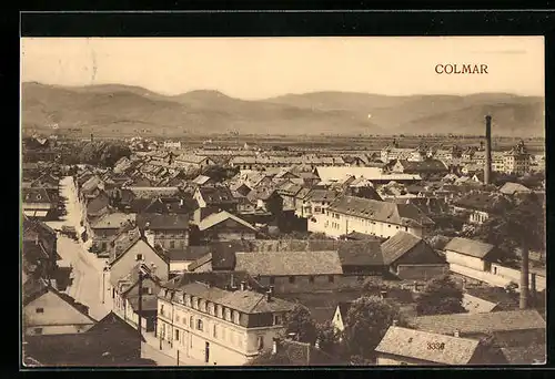 AK Colmar, Ortsansicht mit Bergen