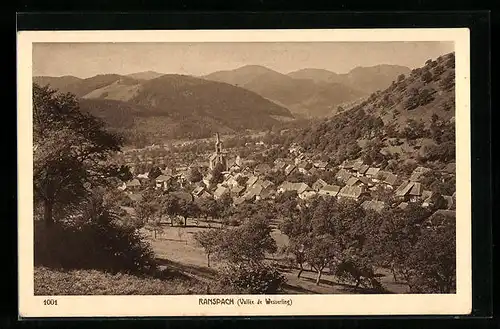 AK Ranspach, Vallee de Wesserling, Ortsansicht mit Bergen