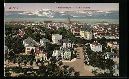 AK Colmar, Gesamtansicht aus der Vogelschau