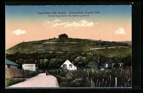 AK Ingersheim, Schlachtfeld August 1914, Blick auf ein Berg