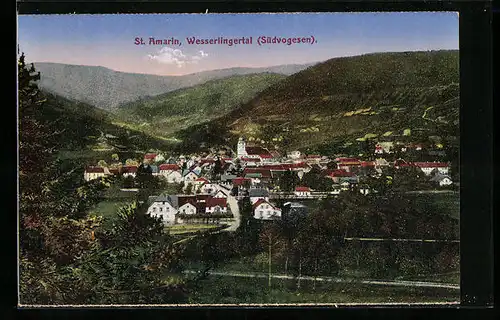 AK St. Amarin, Blick auf da Wesserlingertal, Südvogesen