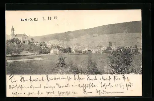 AK Bühl, Totalansicht mit Kirche