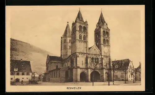 AK Gebweiler, Blick auf eine Kirche und Hotel