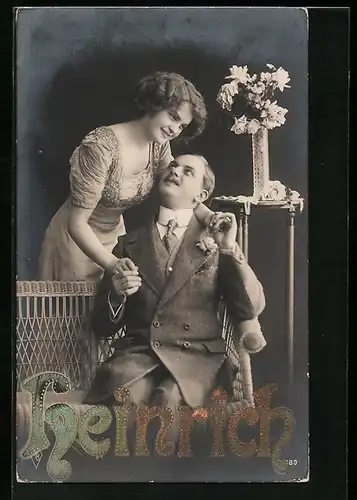 Foto-AK PFB: Heinrich, Ein Herr im Anzug mit seiner Frau