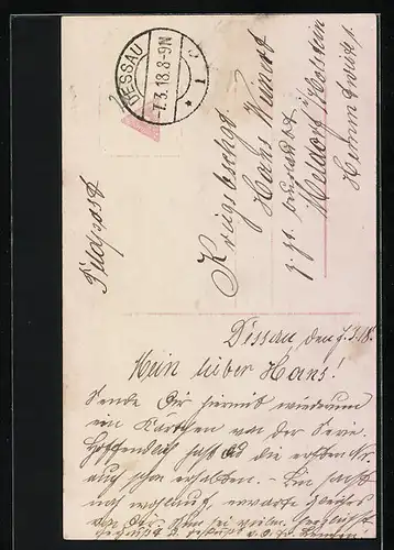 Foto-AK PFB: Soldat in Uniform mit seiner Frau