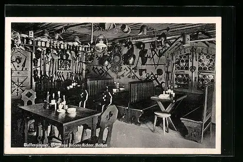 AK Meissen, Gasthaus Weinhaus Vincenz Richter, Waffenzimmer