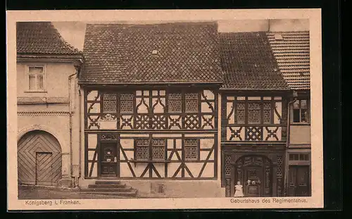 AK Königsberg /Franken, Geburtshaus des Regimentanus