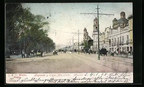 AK Mexico-Stadt, Alameda y Calle Mariscala