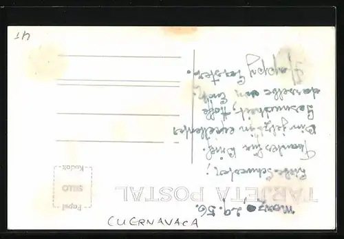 AK Cuernavaca, Teilansicht mit Vulkanen aus der Vogelschau