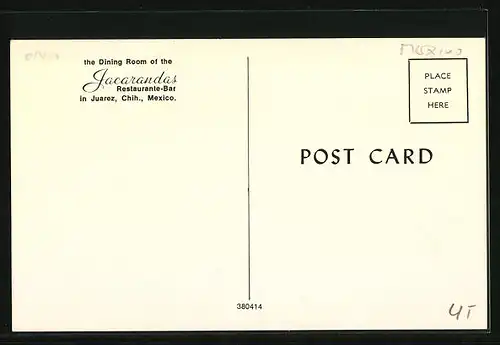 AK Juarez, Restaurante-Bar Jacarandas, Dining Room