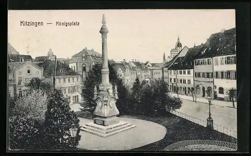 AK Kitzingen, Königsplatz mit Denkmal