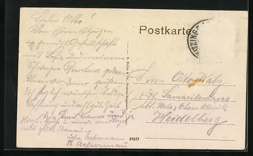 AK Kitzingen, Königsplatz mit Denkmal