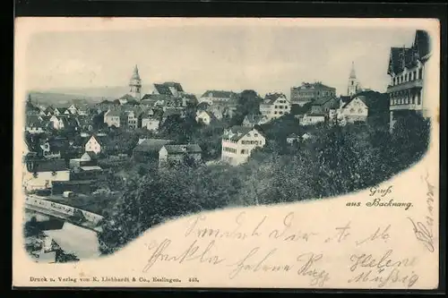 AK Backnang, Teilansicht aus der Vogelschau