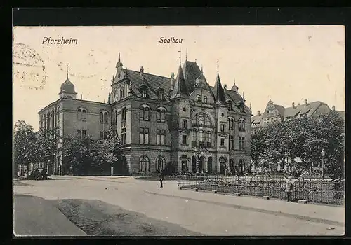 AK Pforzheim, Ansicht Saalbau