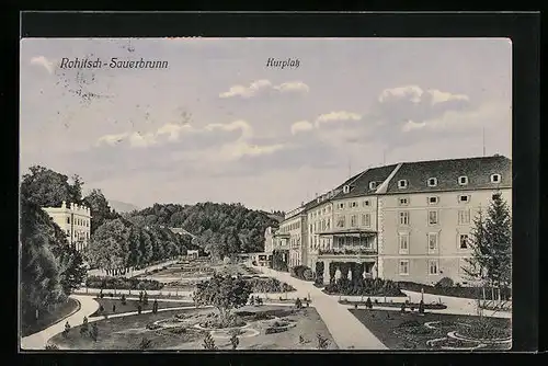 AK Rohitsch-Sauerbrunn, Kurplatz mit Anlagen und Gebäuden