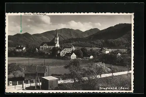 AK Pragwald /Sann, Ortsansicht mit Landstrasse