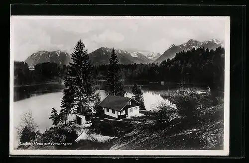 AK Freibergsee, Carben Haus mit Bergen