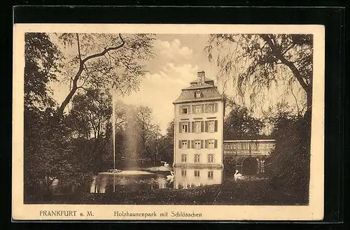 AK Frankfurt-Nordend, Holzhausenpark mit Schlösschen