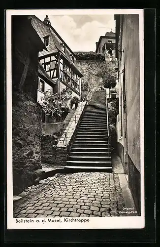 AK Beilstein /Mosel, Gasse mit Kirchtreppe