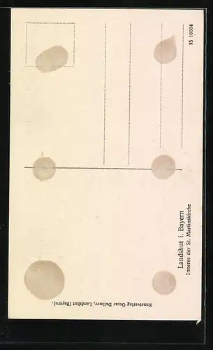 AK Landshut /Bay., St. Martinskirche, Innenansicht