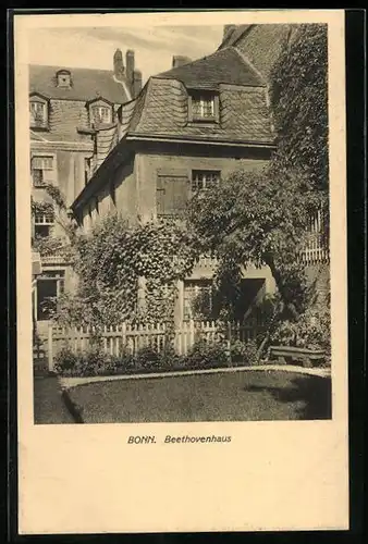 AK Bonn, Beethovenhaus, Gartenansicht