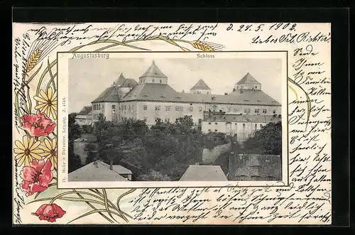 AK Augustusburg, Schloss, Passepartout