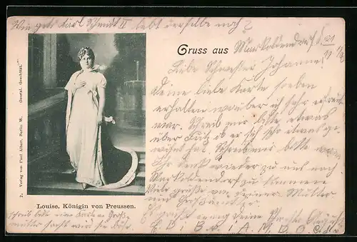 AK Königin Luise von Preussen auf einer Treppe