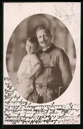 AK Kaiser Wilhelm II. und sein ältester Enkel