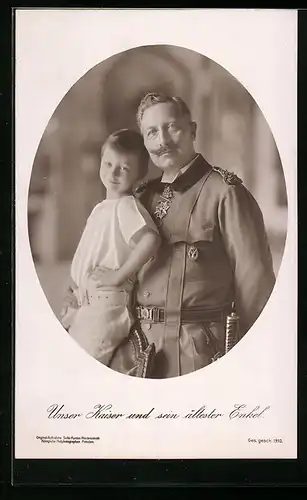 AK Kaiser Wilhelm II. und sein ältester Enkel