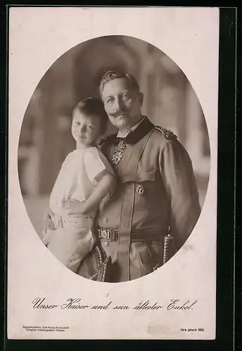 AK Kaiser Wilhelm II. und sein ältester Enkel