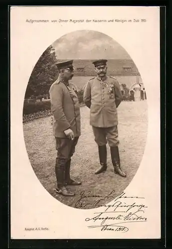 AK Kaiser Wilhelm II., Aufgenommen von Ihrer Majestät der Kaiserin und Königin im Juli 1915