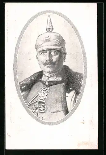AK Kaiser Wilhelm II. mit Pickelhaube